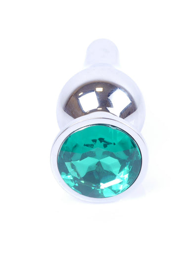 Dop anal Jewellery Silver Butt Plug 9.5 cm, verde SOLLUXE Every box holds joy - unbox it!